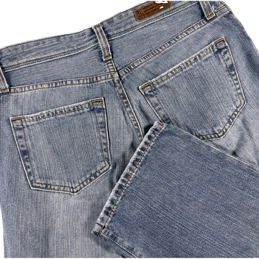 Polo Jeans Co Saturday Rigid Cropped‎ Jean Womens 6 Blue Wide Leg Denim Denim